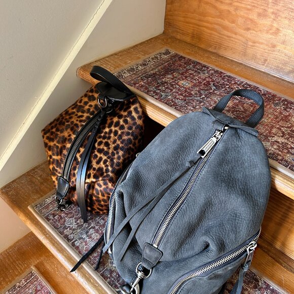 Rebecca Minkoff Charcoal Grey Leather Backpack Purse Julian Medium